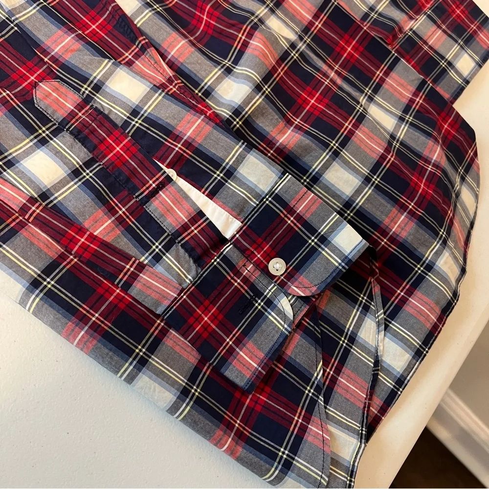 J. Crew Ludlow Men's Red and Blue Plaid Shirt